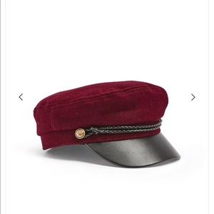 Faux leather Brim Cabby Hat